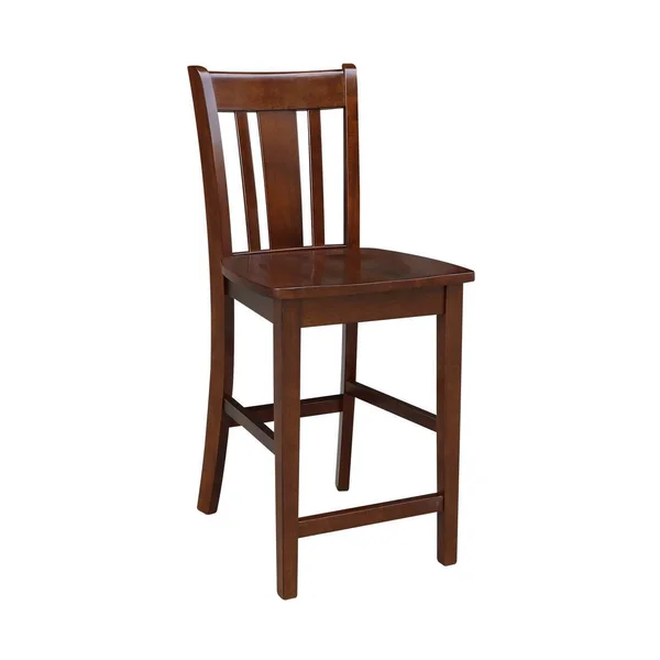 International Concepts Espresso 42x22 Round Pedestal Gathering Height Table with 2 Counter-Height Stools