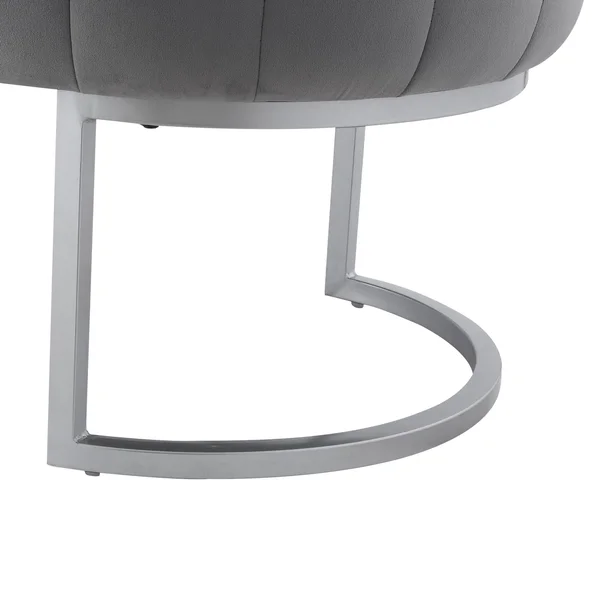 Nicole Miller Flavia Bench – Grey/Silver Velvet