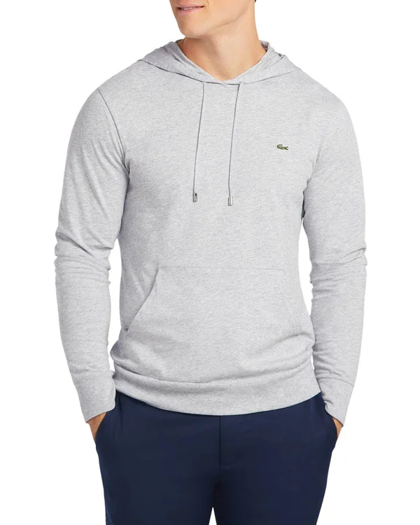 Lacoste Men's Long Sleeve Hooded Jersey Cotton T-Shirt Hoodie