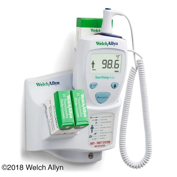 Welch Allyn 01690-300 SureTemp Plus 690 Electronic Thermometer w/ Wall Mount - 9ft Oral Probe