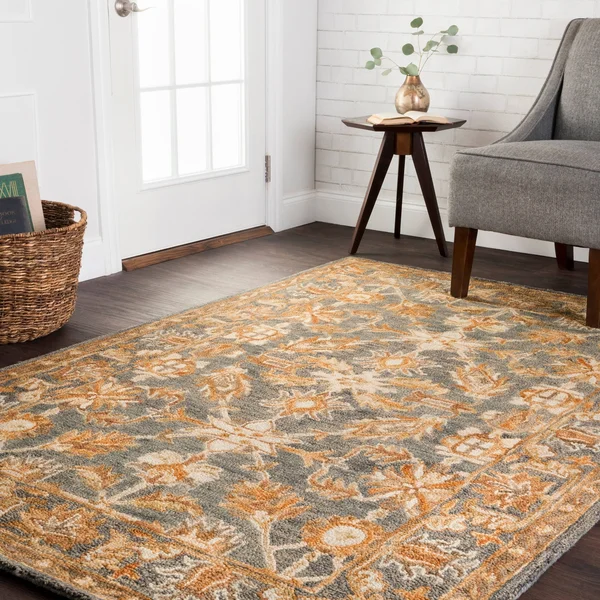 Alexander Home Hand-Hooked Owen Slate Wool Rug - 5& x 7&6 - Gray