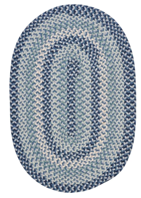Colonial Mills Boston Common Braided Rug Capeside Blue - Size: 2 x 5 ft.