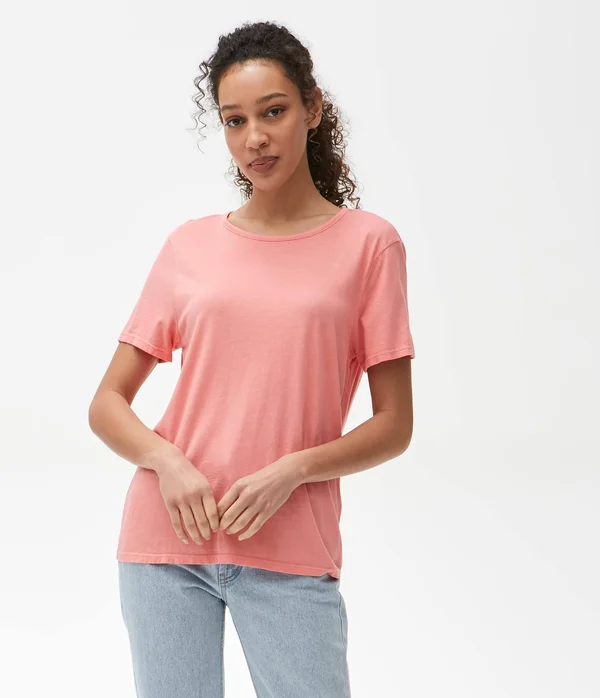 Michael Stars Brittany Relaxed Crew Tshirt in Pink, Size Large