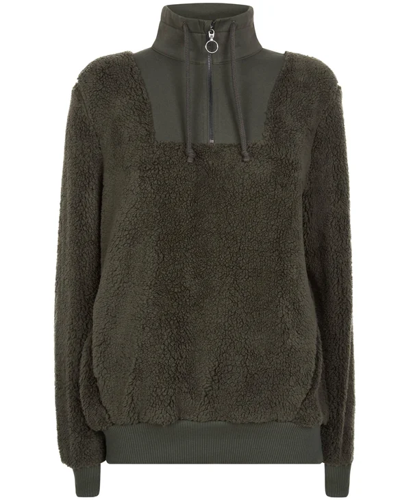 Women's Sweaty Betty Faux Shearling Quarter Zip Pullover