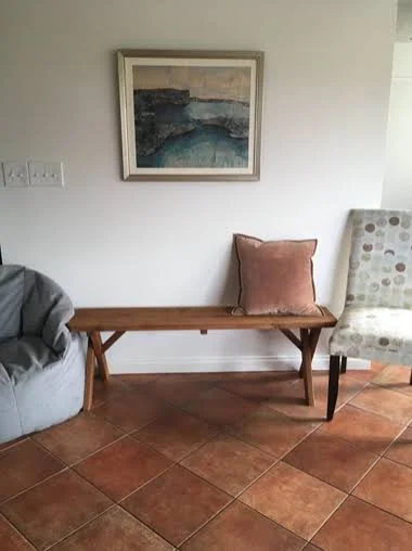 Cross Leg Cedar Picnic Bench 5ft - Walnut Stain