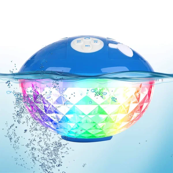 Blufree Bluetooth Speakers with Colorful Lights - Portable Speaker Ipx7 Waterproof Floatable, Built-in Mic, Crystal Clear Stereo S