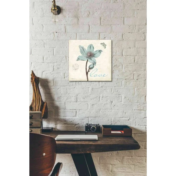 Epic Graffiti 'Touch of Blue IV - Love' by Katie Pertiet - Canvas Wall Art, 26 inchx26 inch, Size: 26 x 26