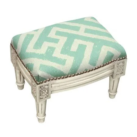 Upholstered Ottoman 123 Creations Color: Aqua