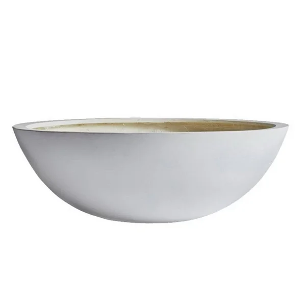 Dream Patio Los Angeles 23.5x22 Dia x 8x22H White Fiberstone Succulent Bowl