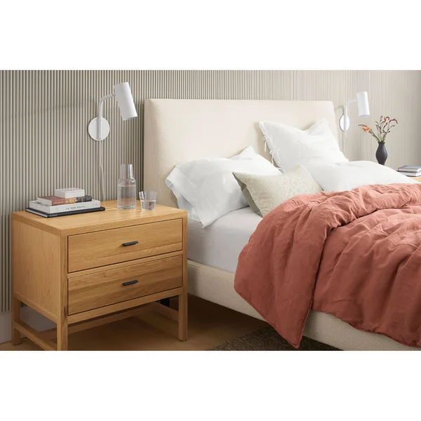 Room & Board, Modern Berkeley One-Drawer Nightstand Made from Cherry Wood, Natural Steel Pulls