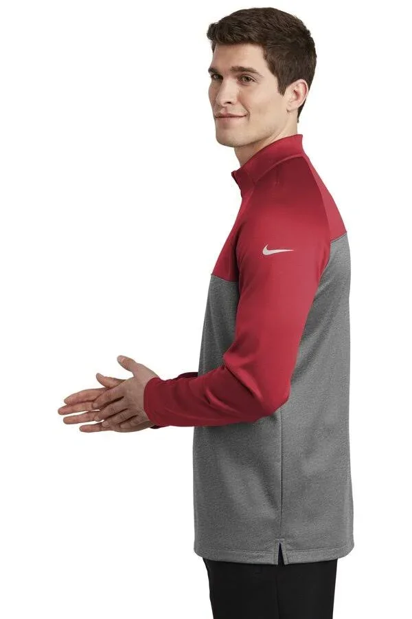 Nike Therma-Fit 1/2-Zip Fleece. NKAH6254 (Gym Red/Dark Grey Heather) S