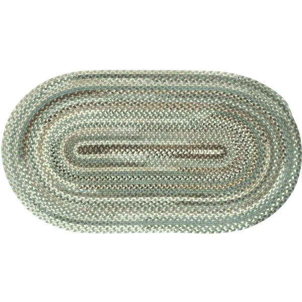 Capel Rugs Sherwood Forest Oval Braided Area Rug - Green Olive - 36x22x60x22