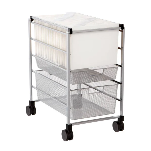 Elfa Letter-Size File Cart - Platinum - 14x22 x 21x22 x 24-3/4x22 H - Each