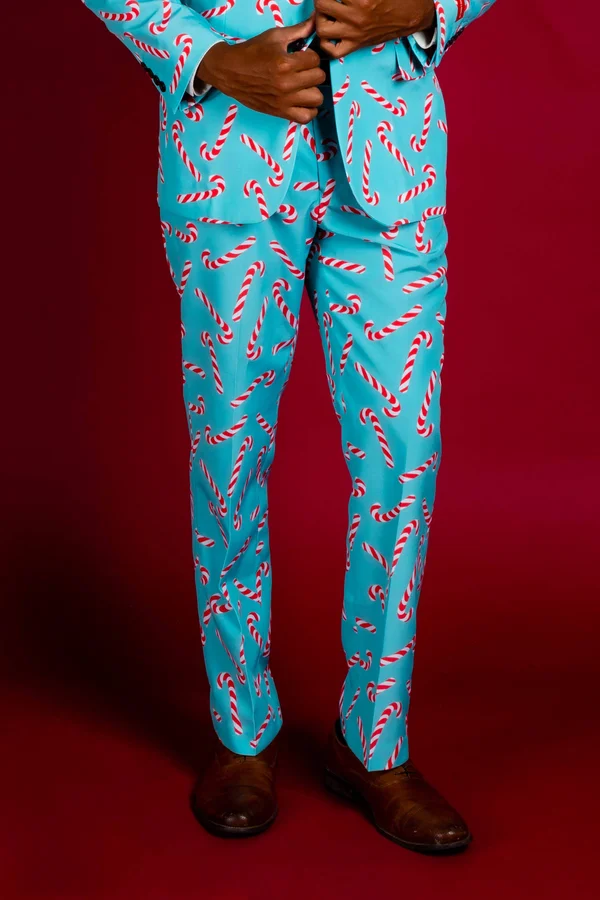 The Peppermint Pimp Canes - Candy Cane Print Christmas Pants, Size 30, Multicolor, Shinesty