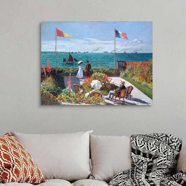Terrasse at Sainte-Adresse (Terrace At Sainte-Adresse) By Claude Monet - Large Solid-Faced Canvas Wall Art Print, Great Big Can
