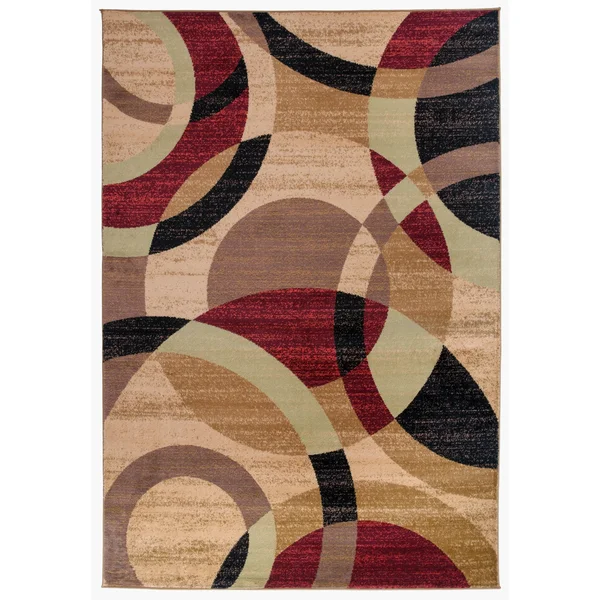 World Rug Gallery Contemporary Modern Circles Area Rug - Multi