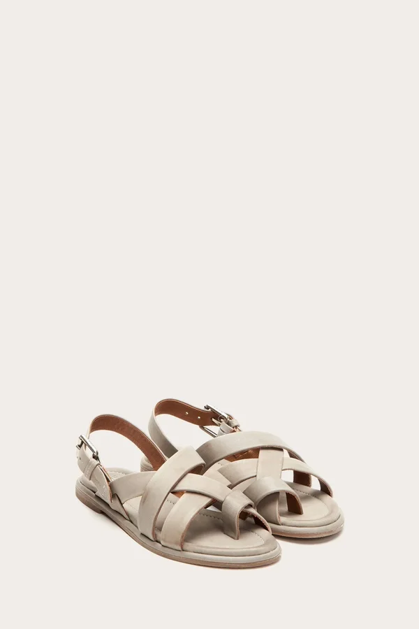 Frye Women's Tait Softy Criss Cross Flat Sandal - Grey
