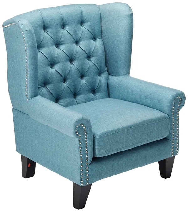 Christopher Knight Home Lainie Traditional Winged Fabric Accent Chair (Blue)