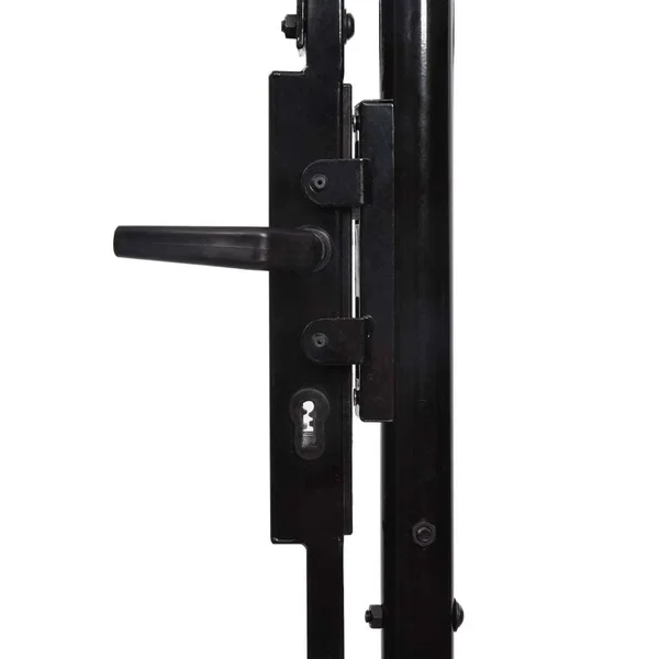 vidaXL Fence Gate Single Door with Spike Top Steel 3.3&x5.7& Black