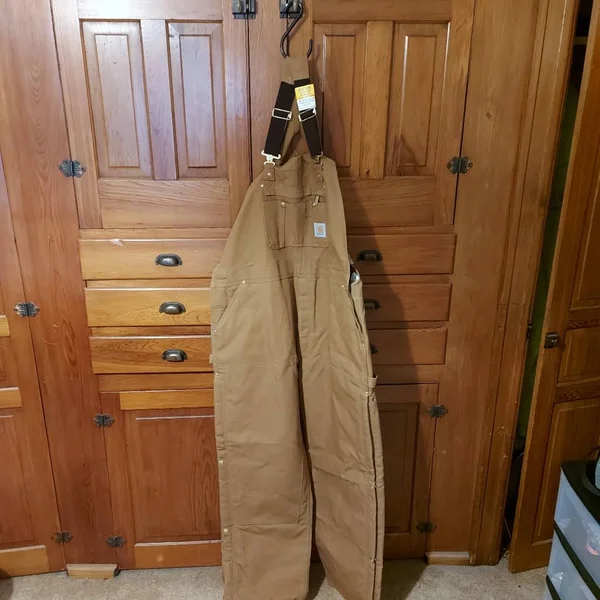 Carhartt Duck Zip to Thigh Quilt Lined Bib Overall - Factory 2nds