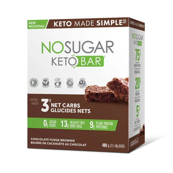 No Sugar Company No Sugar Keto Bar Choc FudgeBrownie - Vitarock