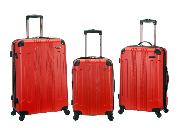 Rockland 3 PC Sonic ABS Upright Luggage Set - Red