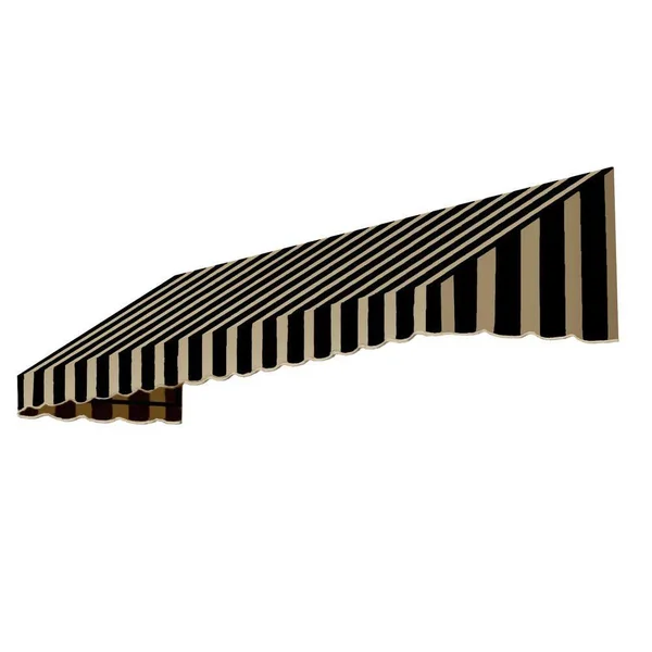 Awntech 10.38 ft. Wide San Francisco Window/Entry Awning (24 in. H x 48 in. D) Black/Tan
