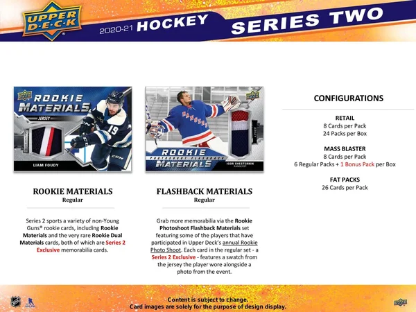 2020-21 Upper Deck Series 2 Hockey 24 Pack Retail Box