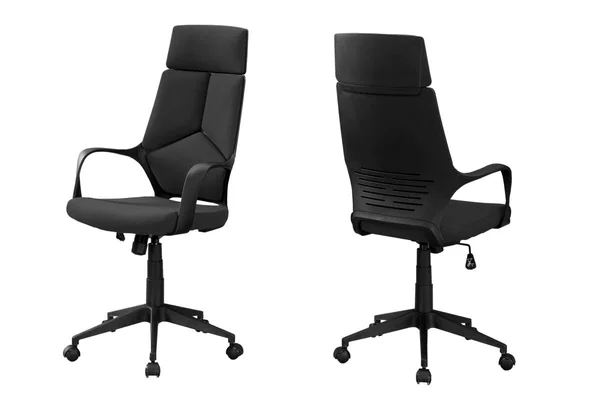 Office Chair - Black - Black Fabric & High Back Executive
