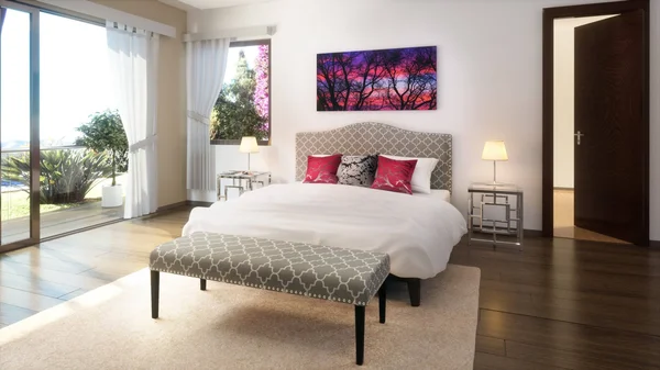 Cortesi Home Lena Grey Upholstered Queen Headboard with Nailhead Trim