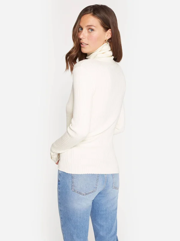 J.Mclaughlin Women's Arlette Turtleneck White Solid - Size Medium