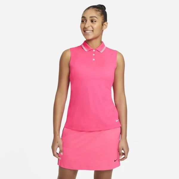 Nike Women's Dri-Fit Victory Sleeveless Golf Polo - XL, Hyper Pink