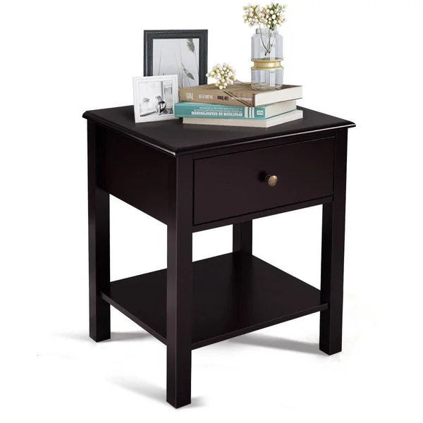 Brown Nightstand End Table - 18x22 x 15x22 x 23 (L x W x H) - 18" x 15" x 23 "