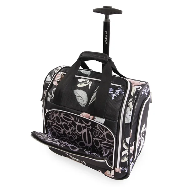 Bebe Valentina Wheeled Under The Seat Carry-On Bag Black Floral
