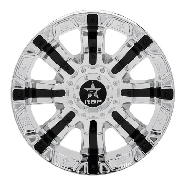 RBP 94R Chrome & Black Wheels - 94R-1810-82-25C in Chrome with Black Inserts, 6 x 139.70mm Single Bolt Pattern, 18x22 x 10x2