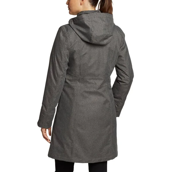 Eddie Bauer Women's Girl on The Go Insulated Trench Coat - Black - L