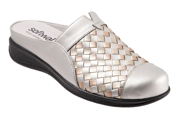 Women's Softwalk &San Marcos& Woven Clog, Size 7.5 W - Metallic