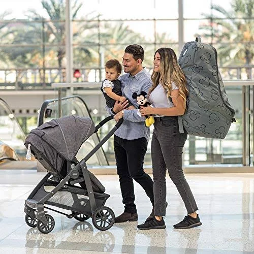 J.L. Childress Disney Baby Ultimate Backpack Padded Car Seat Travel Bag, Grey