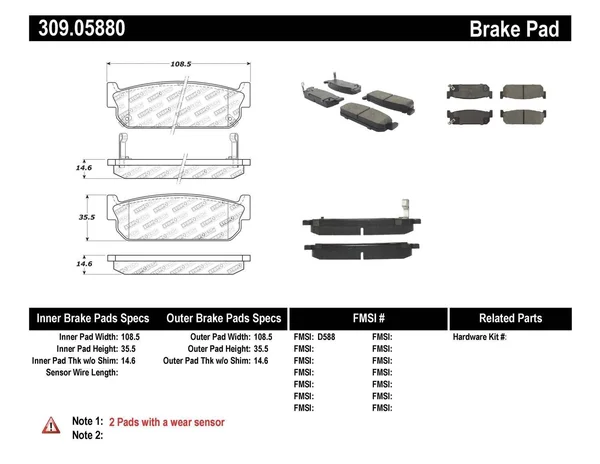 StopTech 309.05880 Sport Brake Pads