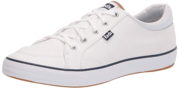 Keds Center II Canvas Stripe White, Size 6.5W Women's Shoes