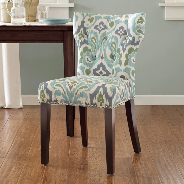 Madison Park Emilia Tufted Back Dining Chair - Jakarta Blue Green