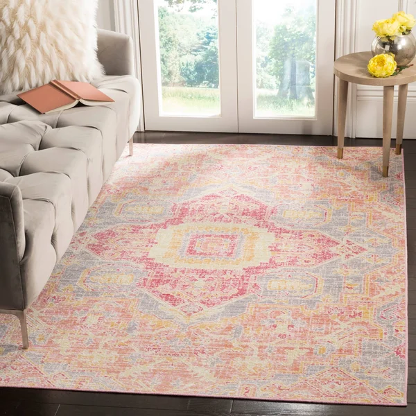 Safavieh WDS329J Windsor Blue, Lime Area Rug - 4& x 6&