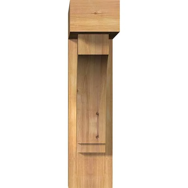Ekena Millwork BKT0604X18X22IMP05SWR 5 1/2x22W x 18x22D x 22x22H Imperial Block Smooth Bracket w/ Offset Brace, Western Red Ceda