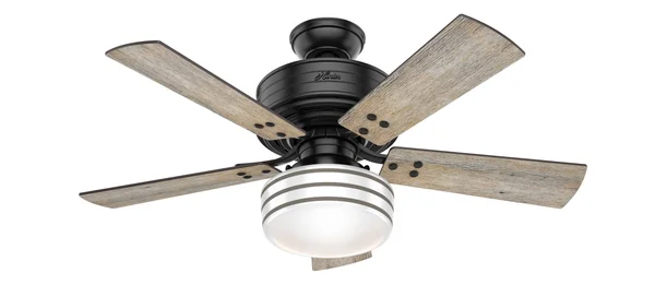 Hunter Cedar Key 44x22 Outdoor Ceiling Fan w/LED Light - Matte Black - 54149