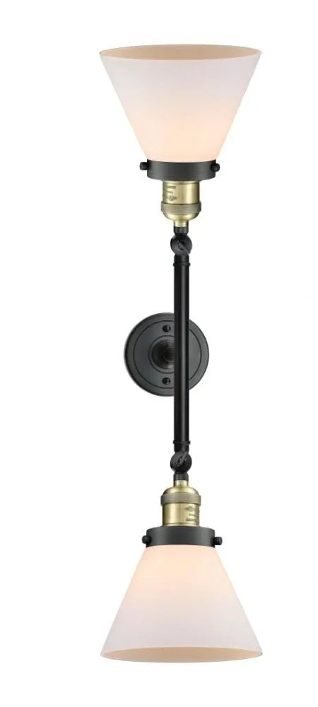 Innovations Lighting Large Cone 2 Light Bath Vanity Light 208 BK G41 (Black)