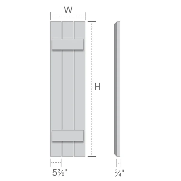 26 7/8x22W x 22x22H TimberCraft Five 5 3/8x22 Boards Framed Board-n-Batten Shutters w/Z-Bar - Rough Sawn Western Red Cedar (Per P