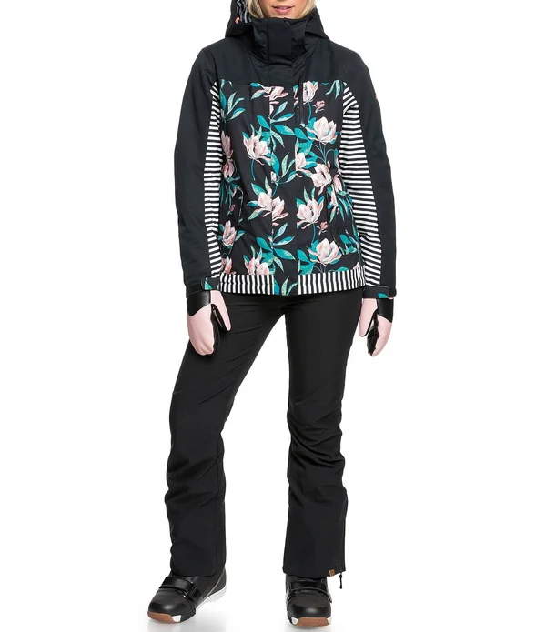 Roxy Jetty Block Jacket - M Black Tropical