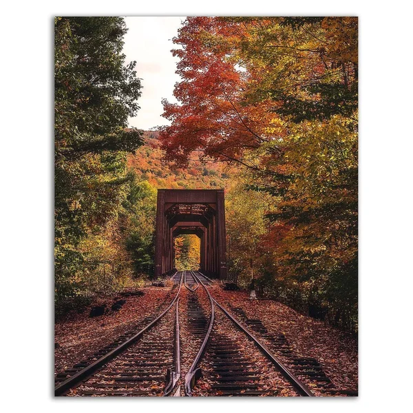18x22 x 14x22 New England Train Trestle Bridge by Bruce Getty Print on Canvas