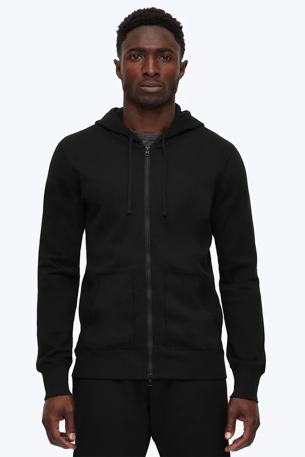 Reigning Champ Lightweight Terry Full Zip Hoodie - Black - S