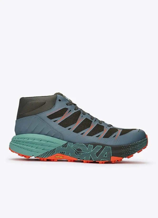 HOKA Men's Speedgoat Mid Waterproof Shoes in Blue/Grey - Size 10